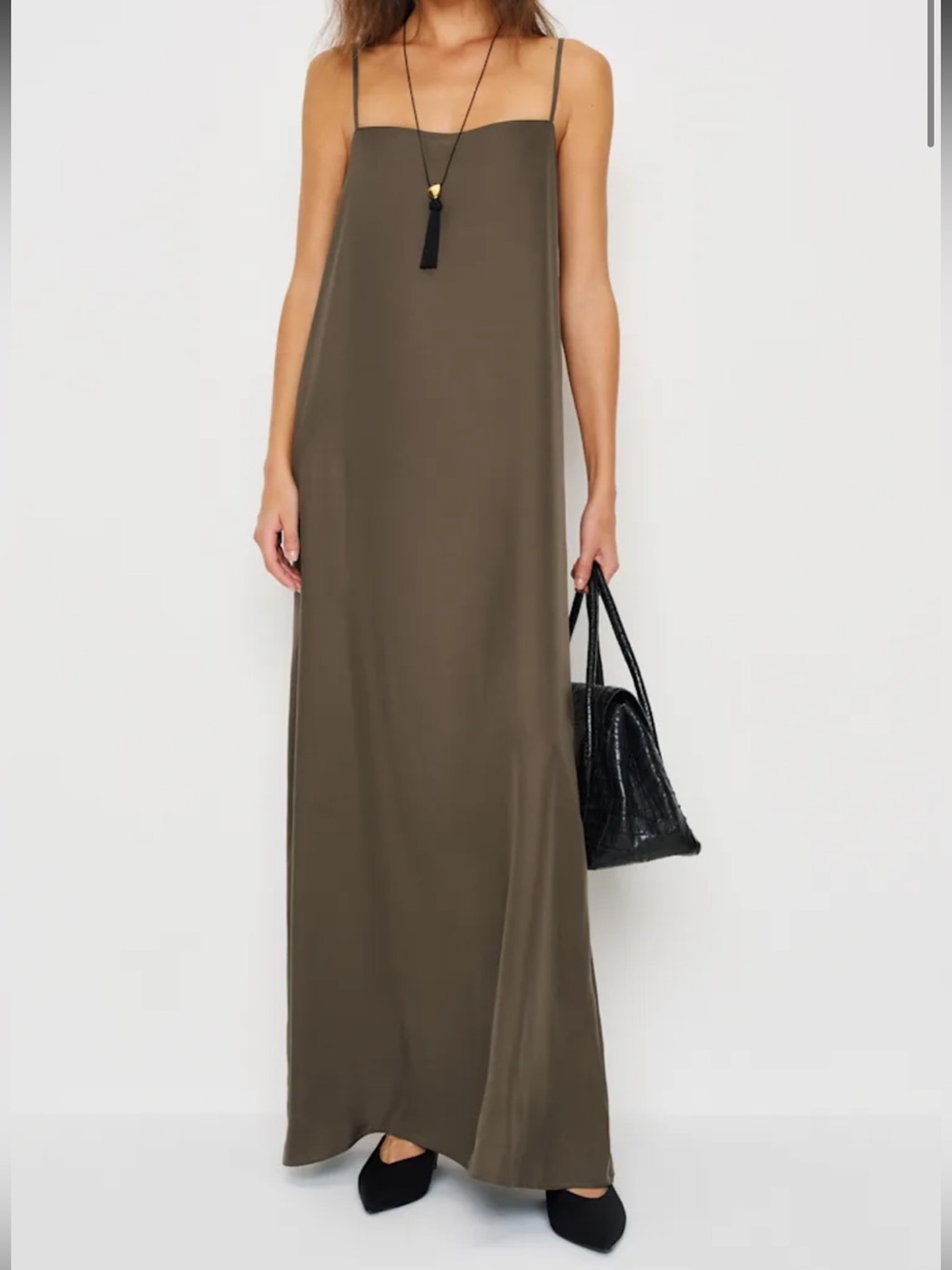 NWT! $298 Glenna Silk Dress, Size XL, in Morel green